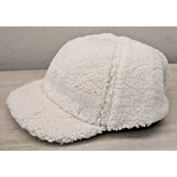 Banana Republic 823357-00 Baby Sz S/M Cream Faux Shearling Baseball Cap Hat - Picture 3 of 6